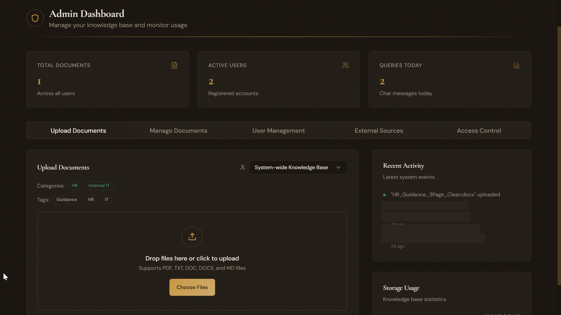 Document upload with progress tracking